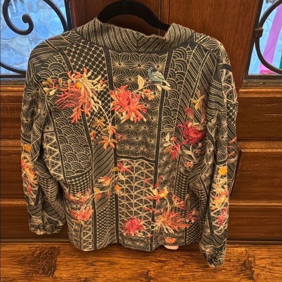 Johnny Was Viviana Embroidered Denim Cardigan - Picture 2 of 8
